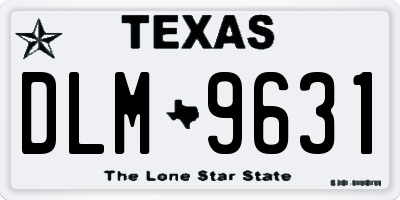 TX license plate DLM9631