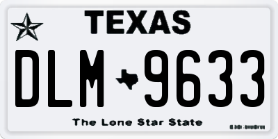 TX license plate DLM9633