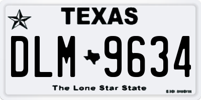 TX license plate DLM9634