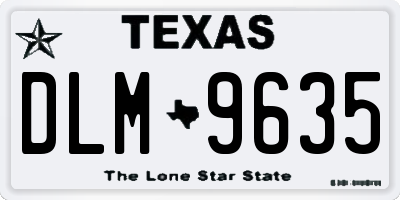 TX license plate DLM9635