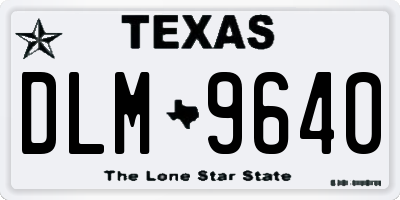 TX license plate DLM9640