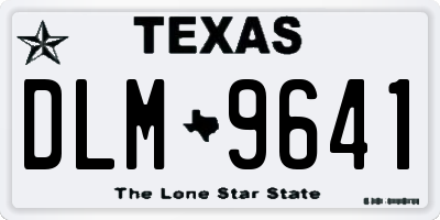 TX license plate DLM9641