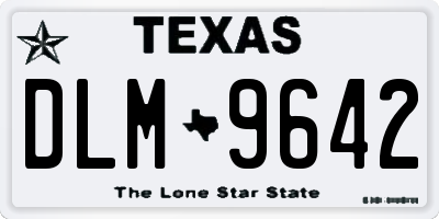 TX license plate DLM9642