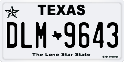 TX license plate DLM9643