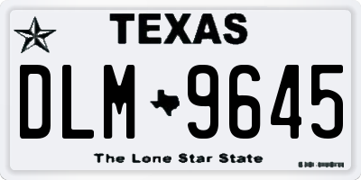 TX license plate DLM9645