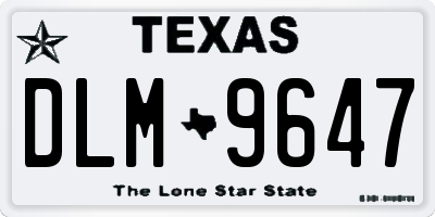 TX license plate DLM9647