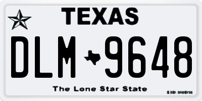 TX license plate DLM9648