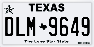 TX license plate DLM9649