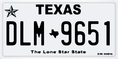 TX license plate DLM9651