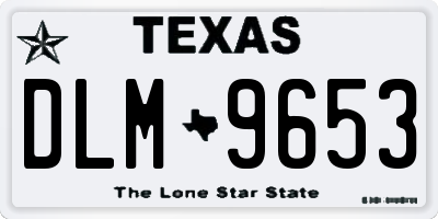 TX license plate DLM9653