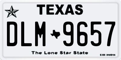 TX license plate DLM9657