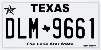 TX license plate DLM9661