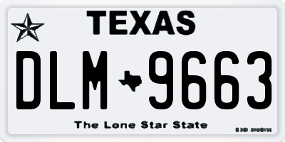 TX license plate DLM9663
