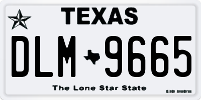 TX license plate DLM9665