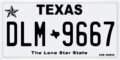 TX license plate DLM9667