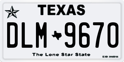 TX license plate DLM9670