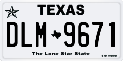 TX license plate DLM9671