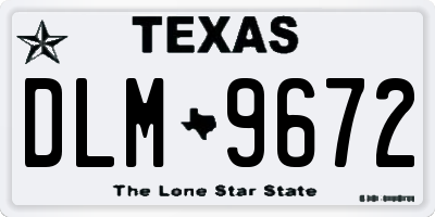 TX license plate DLM9672