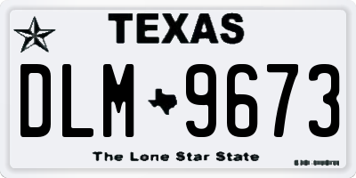 TX license plate DLM9673