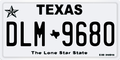 TX license plate DLM9680