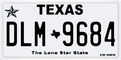 TX license plate DLM9684