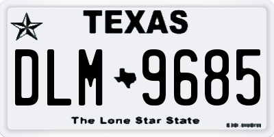 TX license plate DLM9685