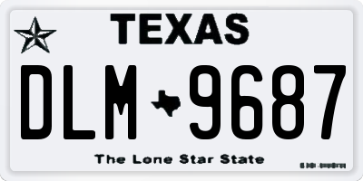 TX license plate DLM9687