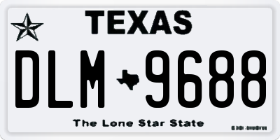 TX license plate DLM9688
