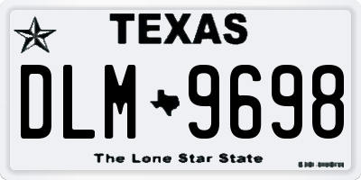 TX license plate DLM9698