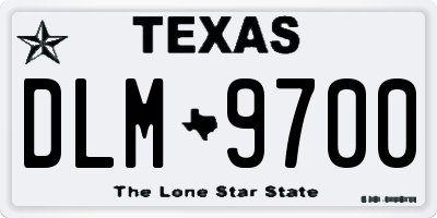 TX license plate DLM9700