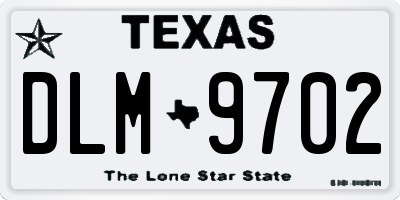 TX license plate DLM9702
