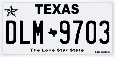 TX license plate DLM9703