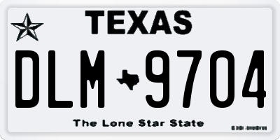 TX license plate DLM9704