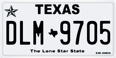 TX license plate DLM9705