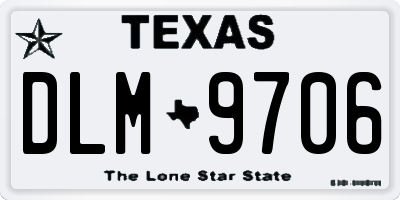 TX license plate DLM9706