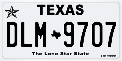 TX license plate DLM9707