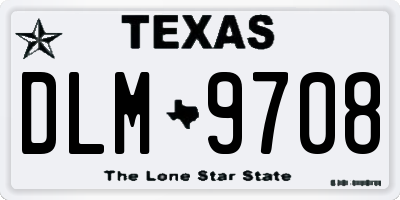TX license plate DLM9708