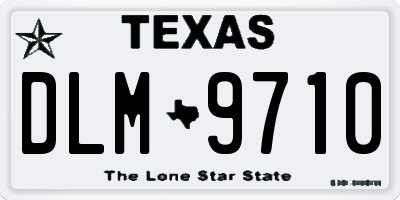 TX license plate DLM9710