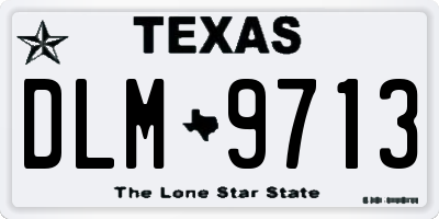 TX license plate DLM9713