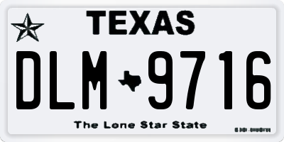 TX license plate DLM9716