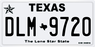 TX license plate DLM9720