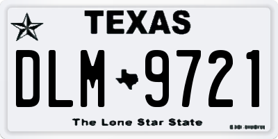 TX license plate DLM9721