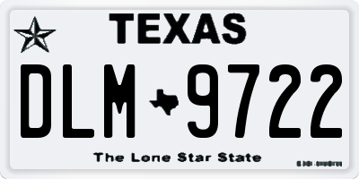 TX license plate DLM9722