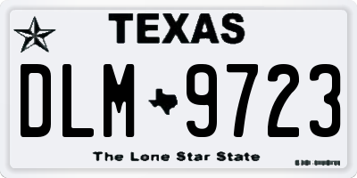 TX license plate DLM9723