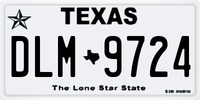 TX license plate DLM9724