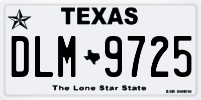TX license plate DLM9725