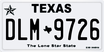 TX license plate DLM9726