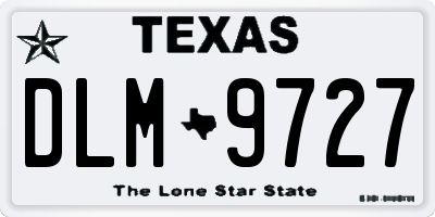 TX license plate DLM9727