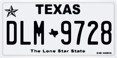 TX license plate DLM9728