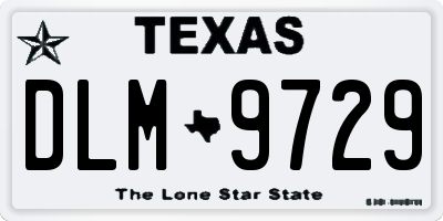 TX license plate DLM9729